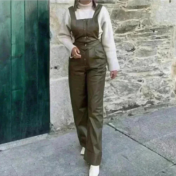 Zara Faux Leather Jumpsuit - Picture 5 of 11